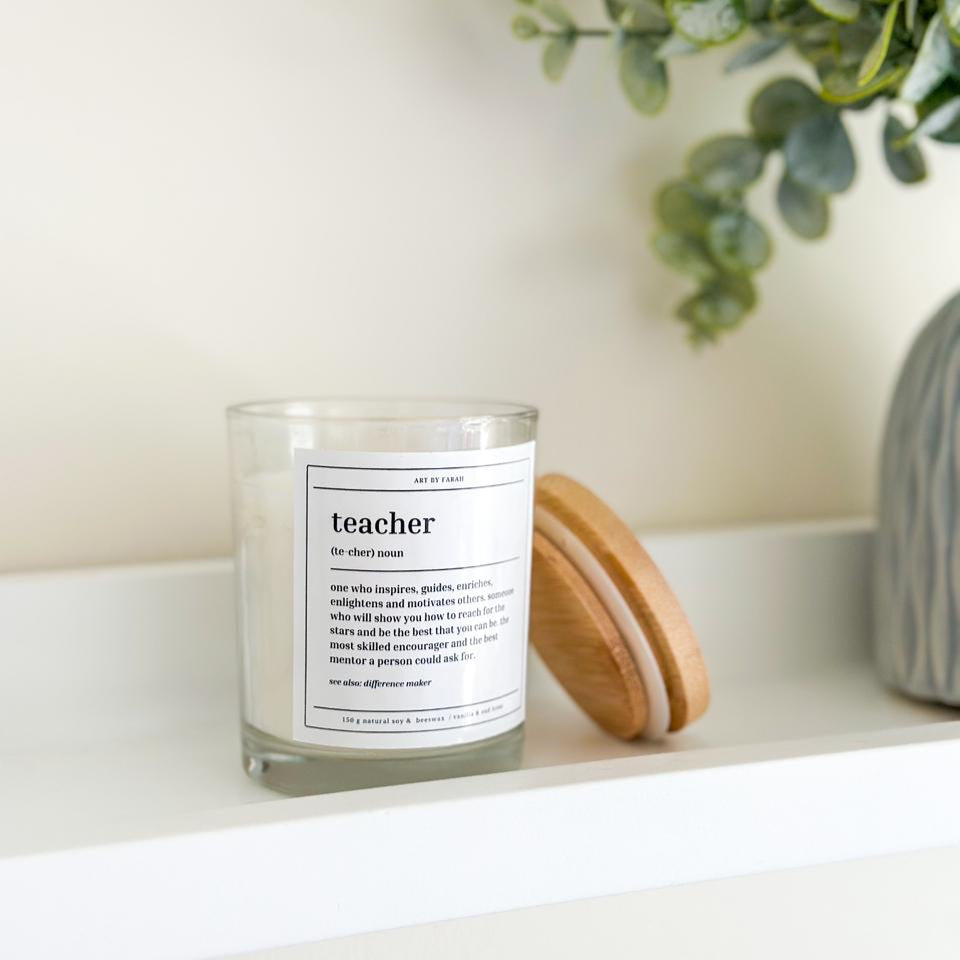 "Teacher Definition" Scented Candle