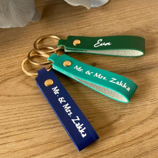 Custom Text PU Leather Keychain