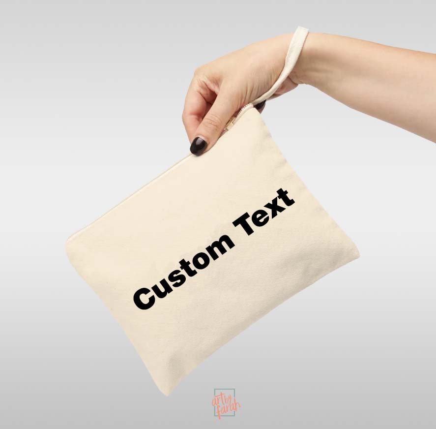 Custom Text Make Up Pouch