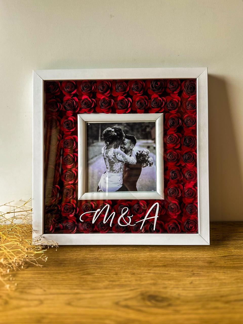 Dual Photo Frame & Handmade Paper Flower Box