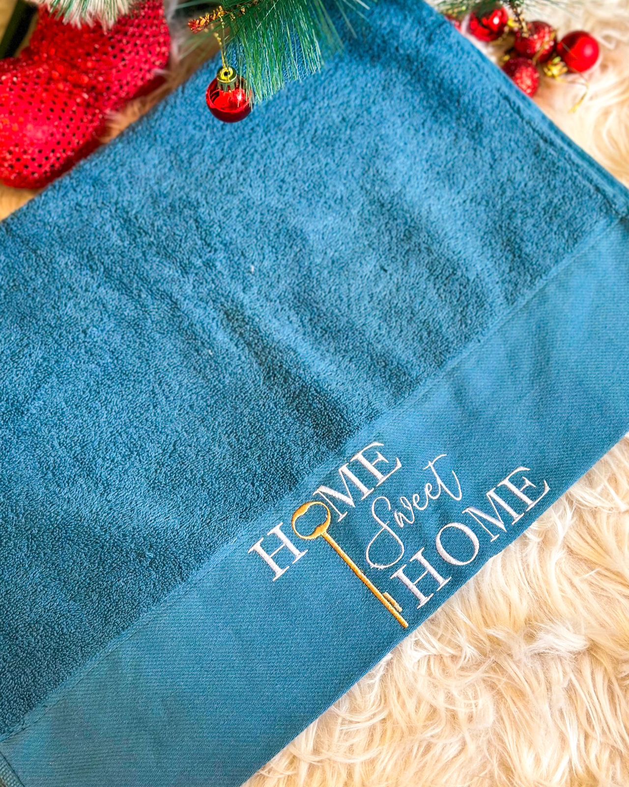 “Home Sweet Home” Embroidered Towel