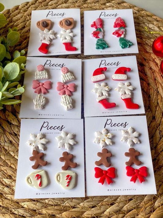 Christmas Studs - Handmade Polymer Clay Earrings