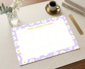 Custom Name Soft Yellow Daisy Weekly Desk Planner