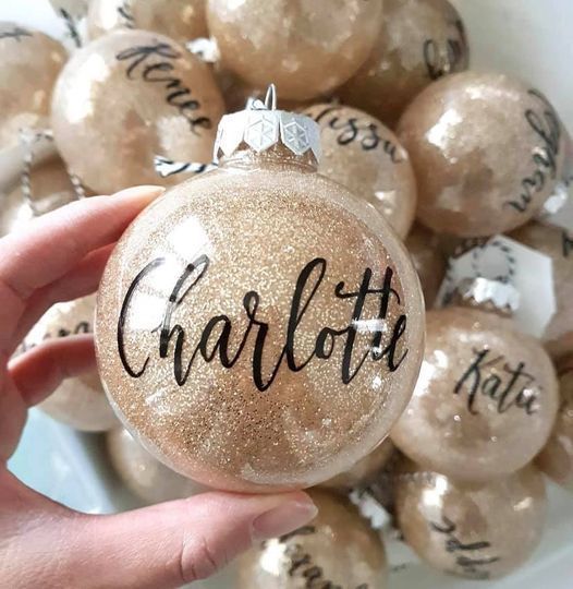 Custom Text Glitter Christmas Bauble