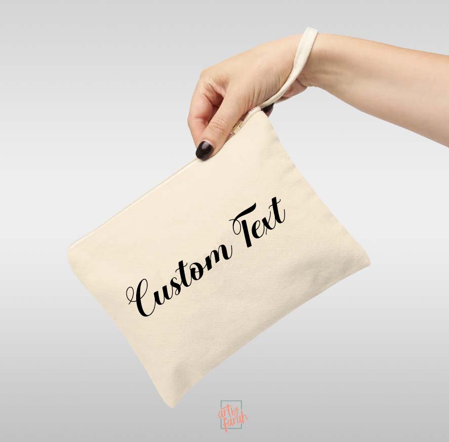 Custom Text Make Up Pouch