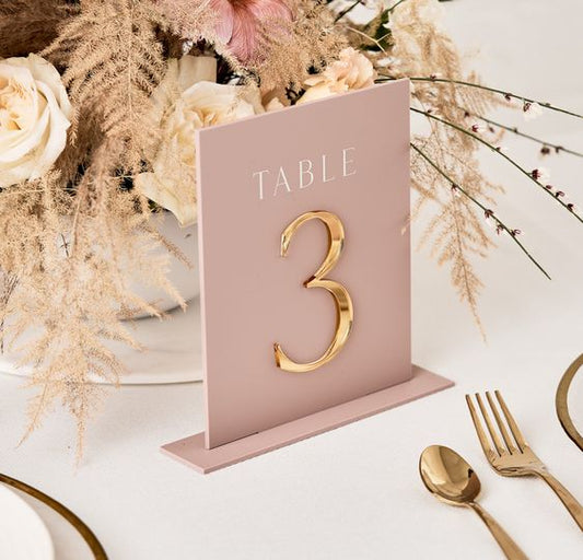 Colored Wedding Table Number Sign with 3D Number