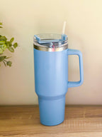 Custom Name Vaccum Insulated Tumbler with Handle and Straw