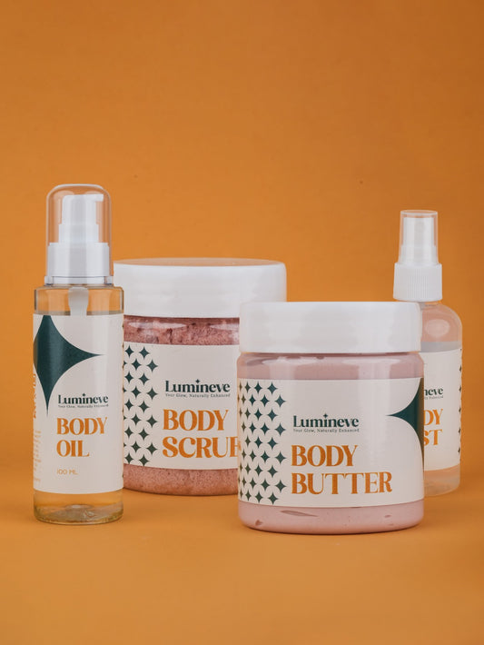 LUMINEVE Red Rose & Jasmine Glow Set - Complete Body Care Routine