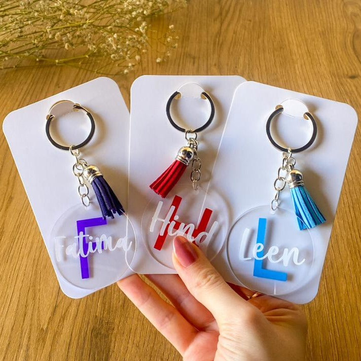 Custom Name & Initial Acrylic Keychain