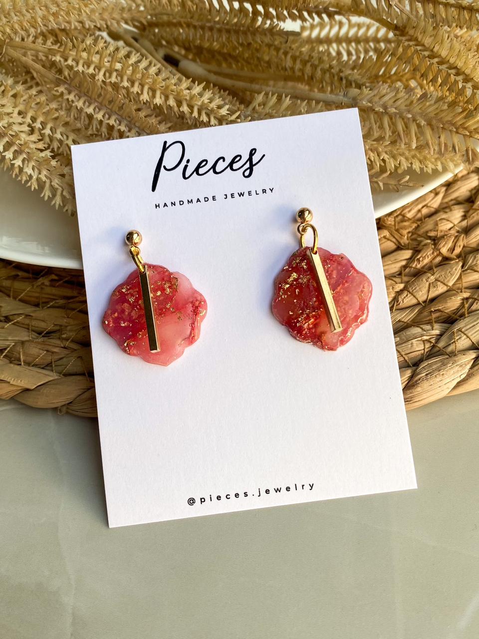 Crimson Flame Handmade Polymer Clay Earrings