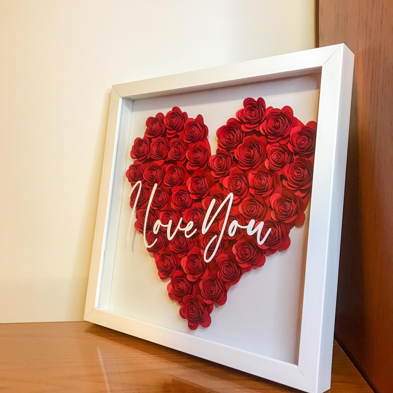 Red Heart Handmade Paper Flower Box