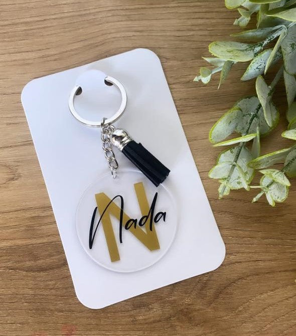 Custom Name & Initial Acrylic Keychain