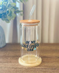 “In My Iced Coffee Era” Glass Cup With Straw