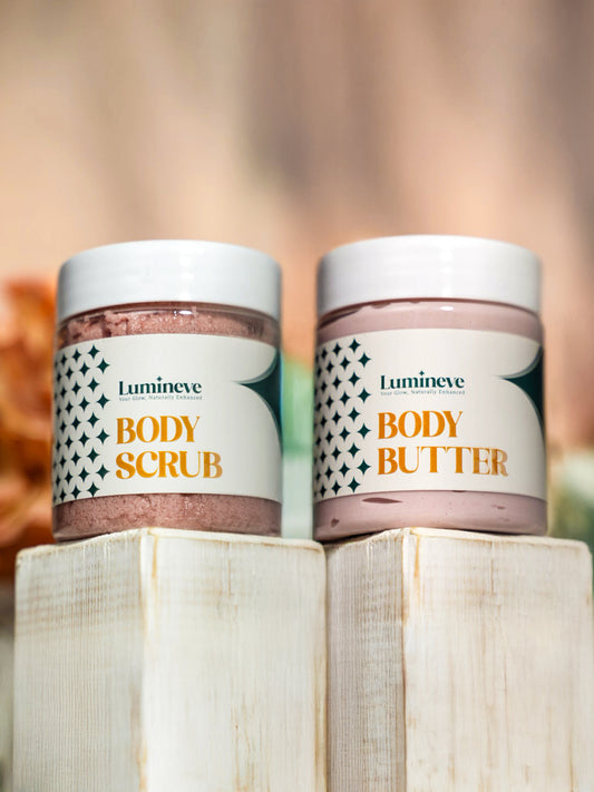 LUMINEVE White Musk & Oud Body Butter & Scrub Duo