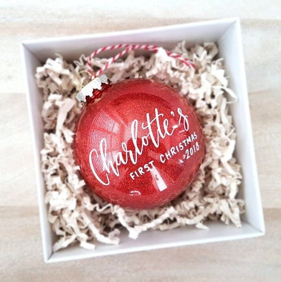 Custom Text Glitter Christmas Bauble