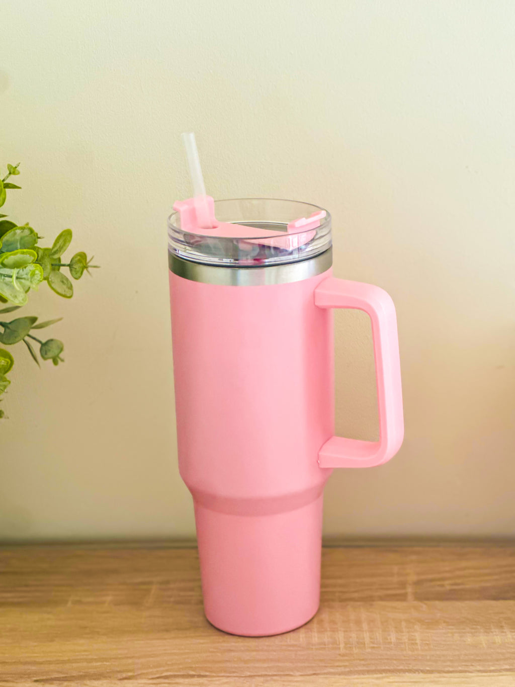 Custom Name Vaccum Insulated Tumbler with Handle and Straw