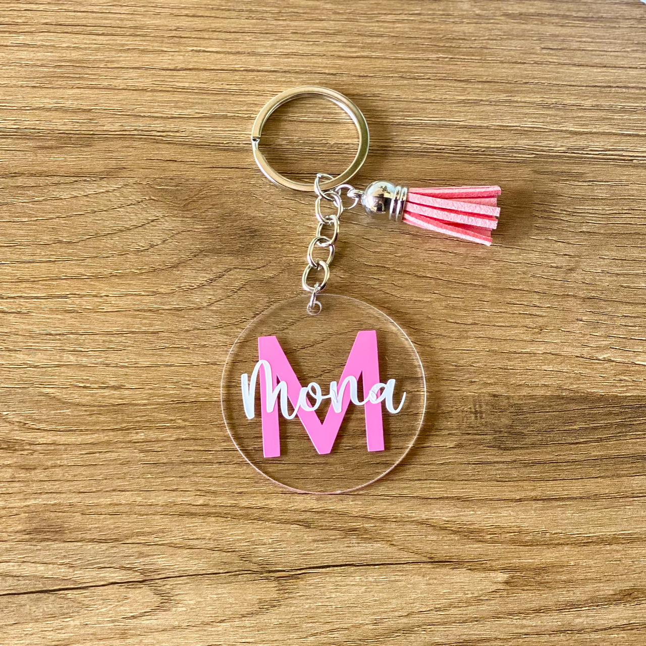 Custom Name & Initial Acrylic Keychain