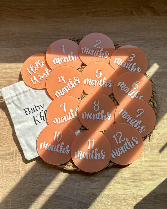 Pastel Pink Baby Milestone Discs