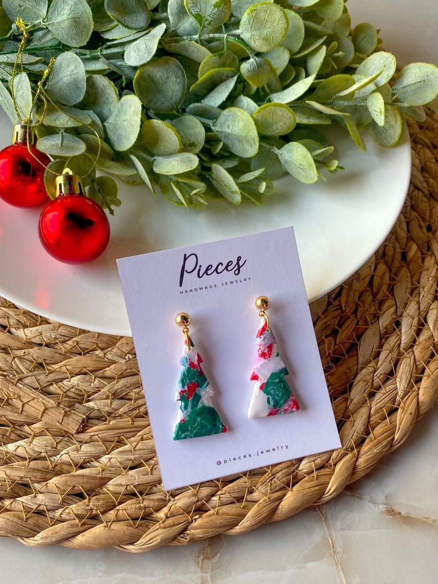 SAPIN Handmade Polymer Clay Earrings - Silver