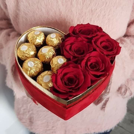Chocolate & Roses Heart Gift Box