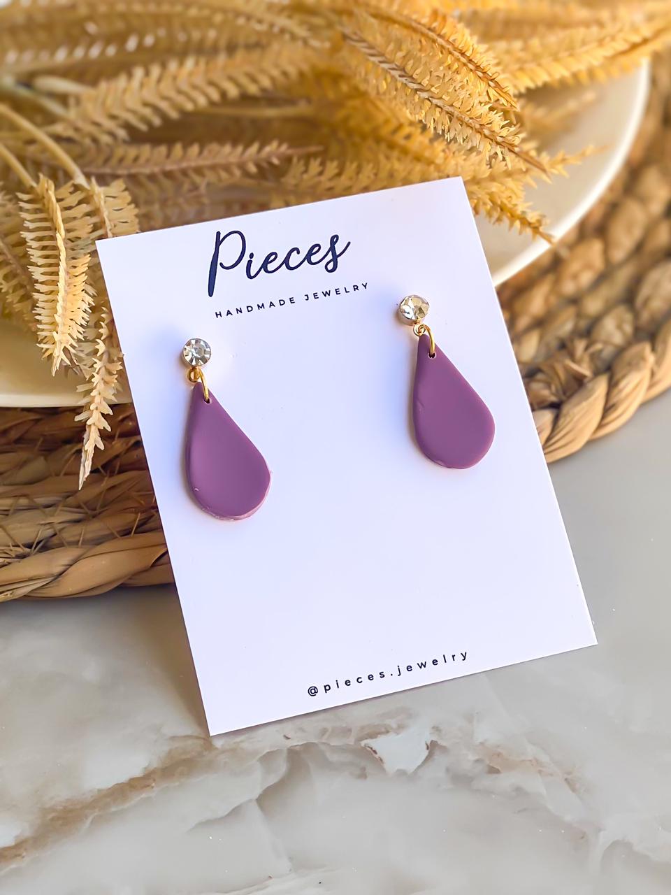 Purple Soft Sorbet Drops - Handmade Polymer Clay Earrings