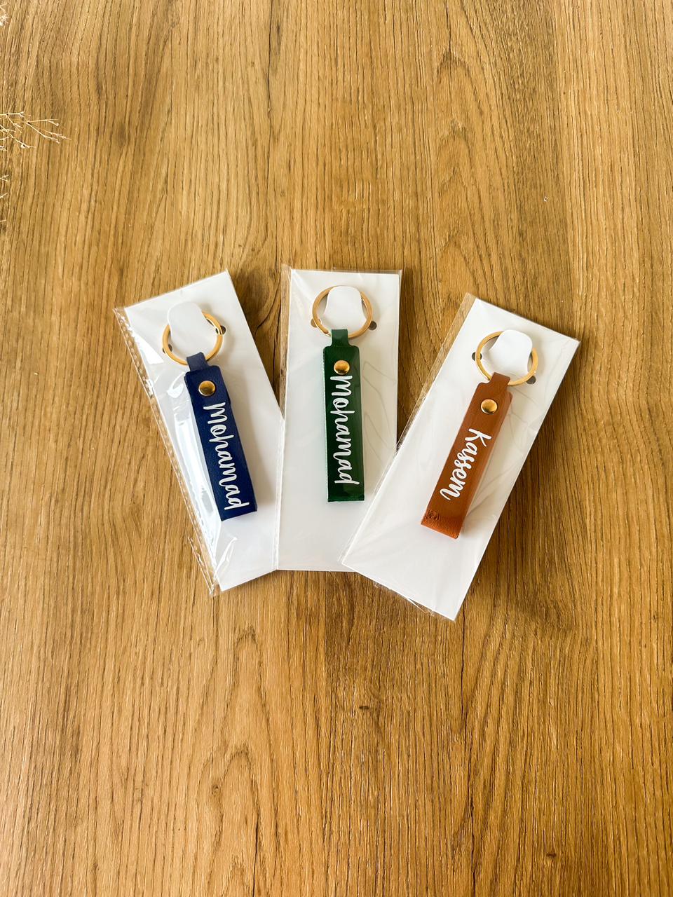 Custom Text PU Leather Keychain