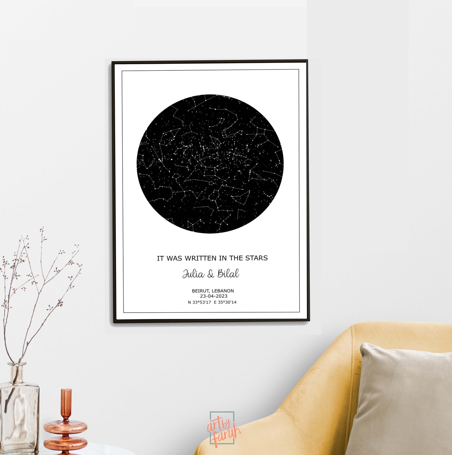 Wedding Starmap Frame