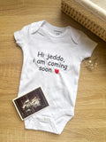 Custom Text Pregnancy Announcement Baby Overall