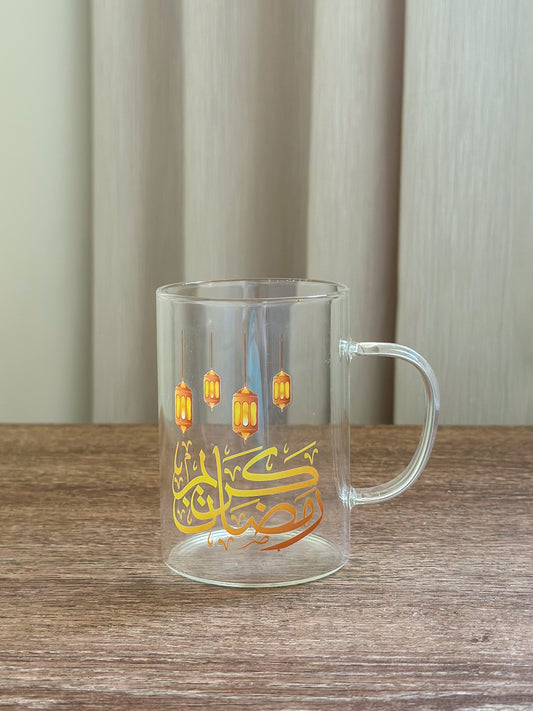 Ramadan Karim Gold Glass Mug