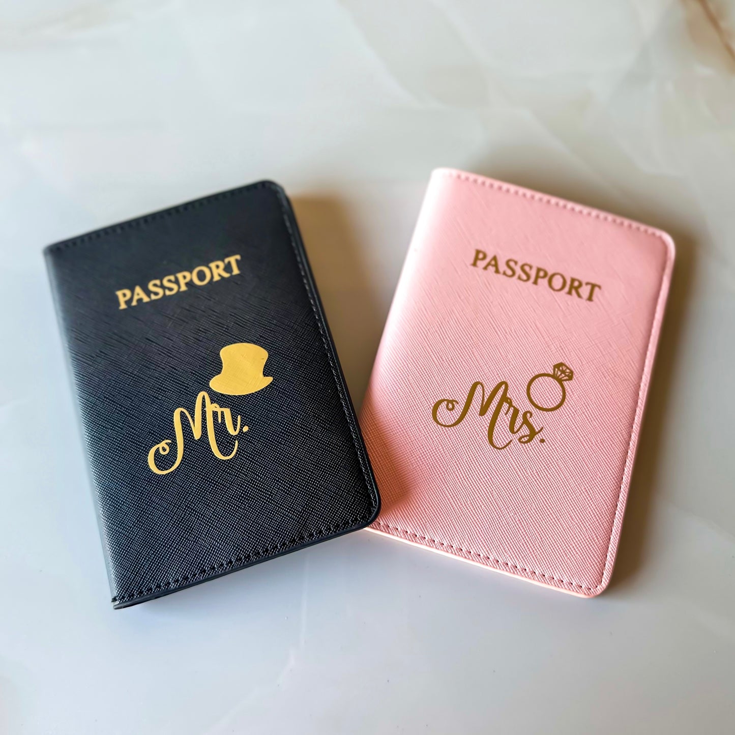 Mr & Mrs Honeymoon Leather Passport Holders