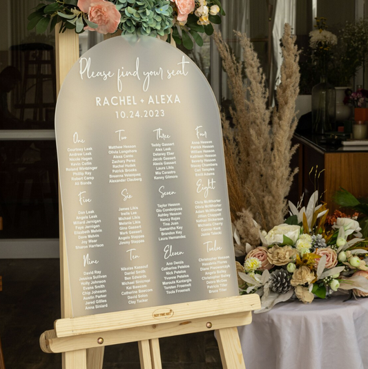 Clear Arched Seating Chart