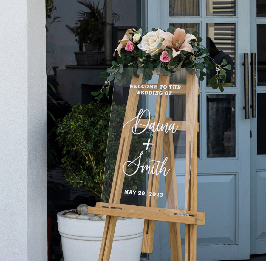 Clear Wedding Welcome Sign