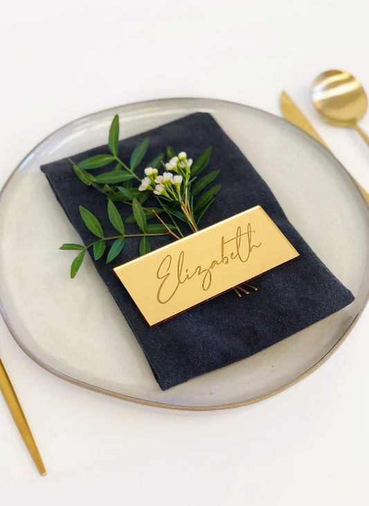 Gold Wedding Place Setting -  Rectangular