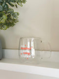 “This Teacher Needs Some Coffee" Double Glass Cup