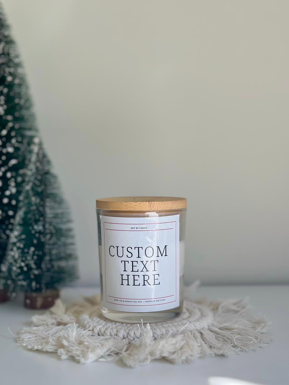 Custom Text Scented Candle