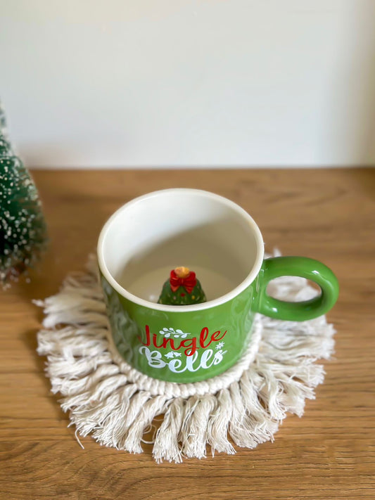 "Jingle Bells" Holiday Tree Christmas Ceramic Cup