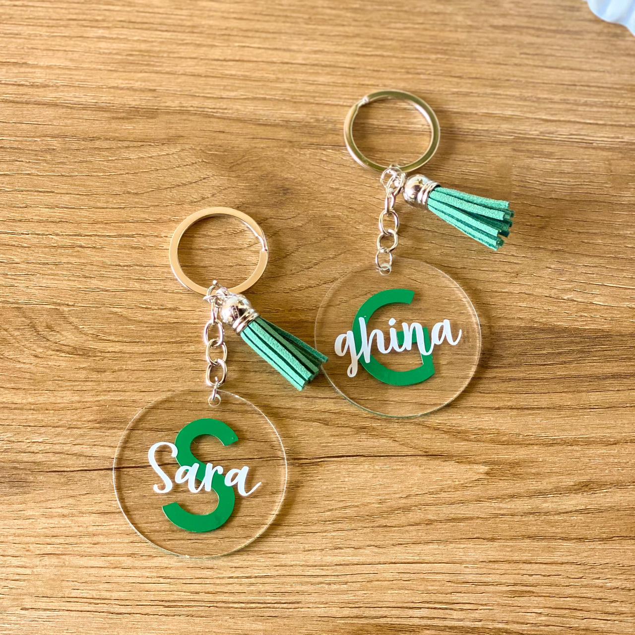 Custom Name & Initial Acrylic Keychain