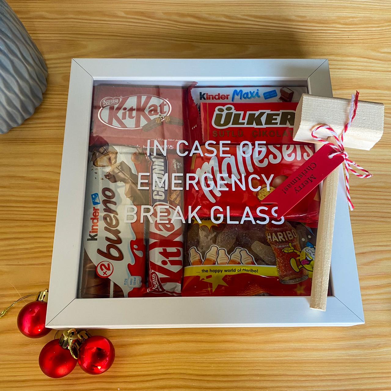 "In Case Of Emergency Break Glass" Treat Box Christmas Edition