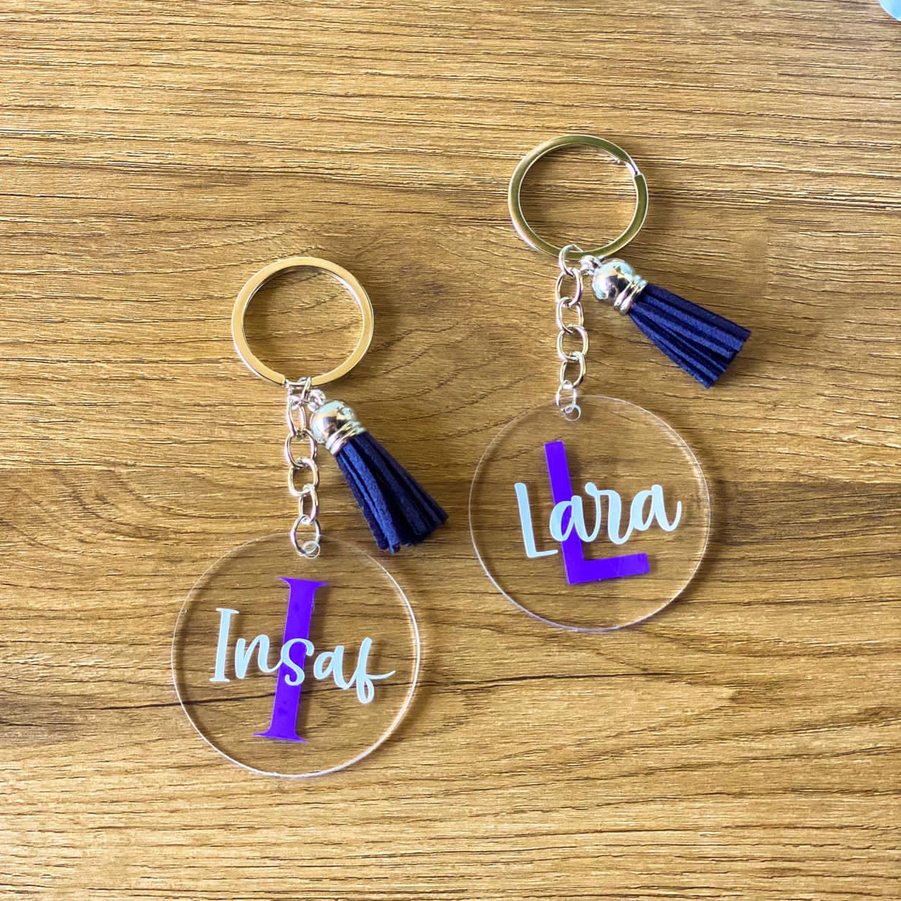 Custom Name & Initial Acrylic Keychain