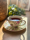 Pink Floral Ceramic Tea Cup