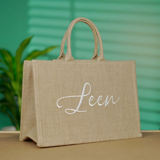 Custom Name Embroidered Straw Beach Bag