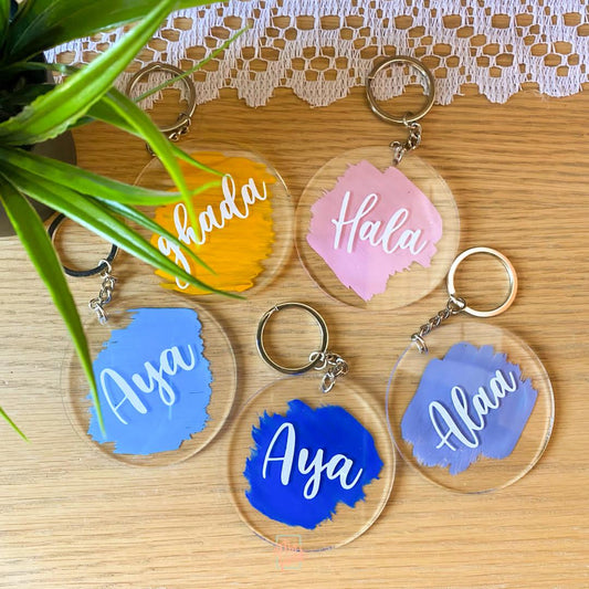 Custom Name & Color Background Acrylic Keychain