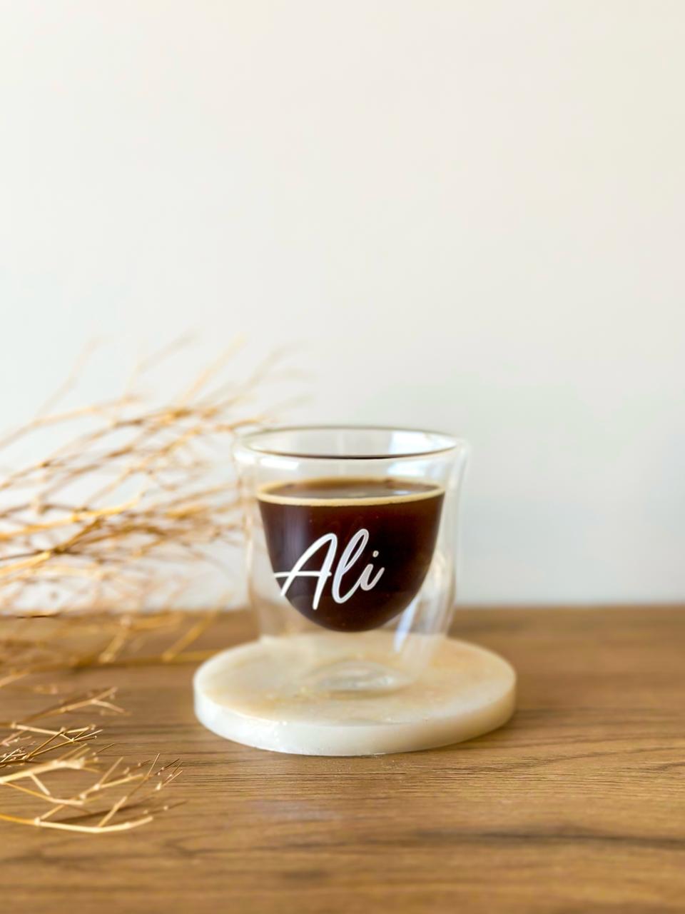 Custom Name SMALL Double Glass Cup
