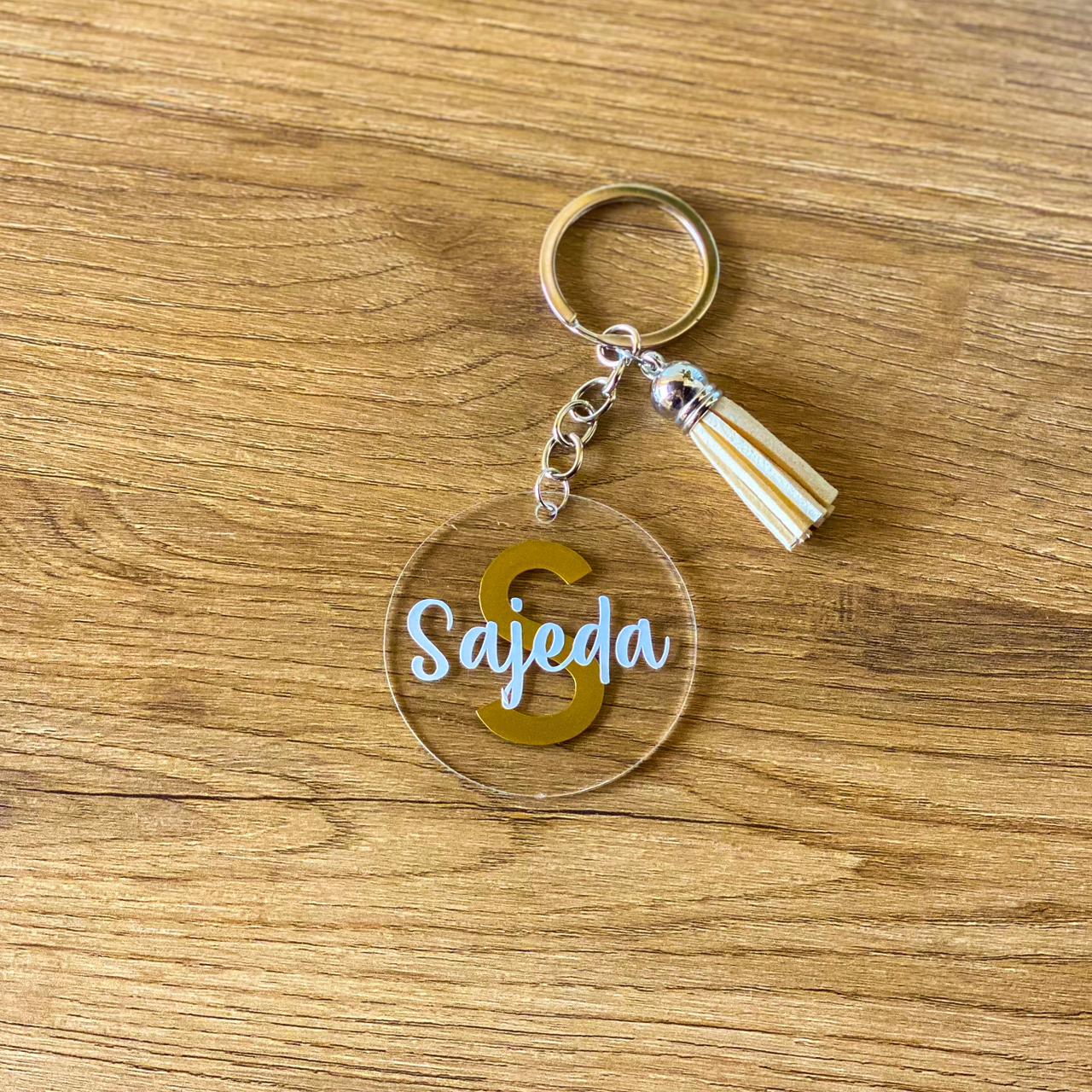 Custom Name & Initial Acrylic Keychain