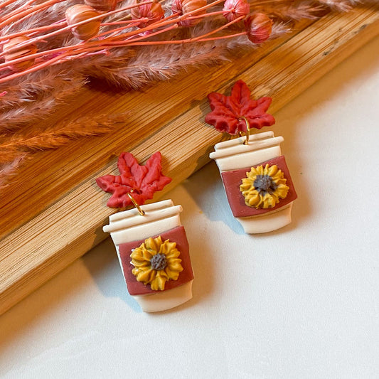 Fall Mug Handmade Polymer Clay Earrings