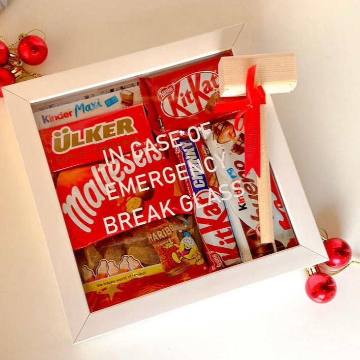 "In Case Of Emergency Break Glass" Treat Box Christmas Edition