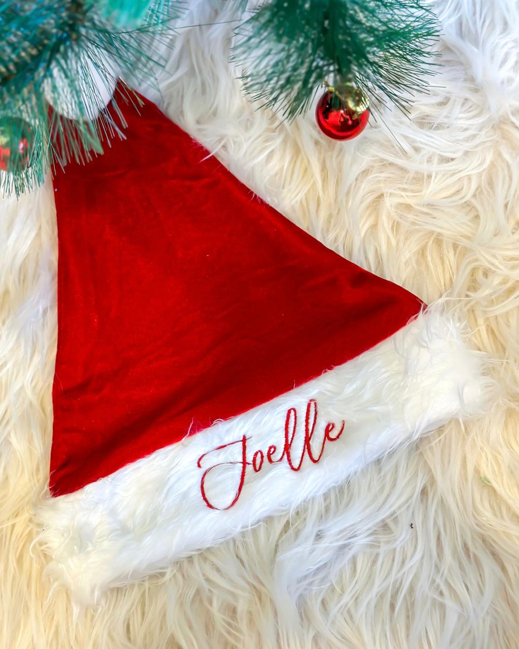 Custom Name Embroidered Kids Santa Hat