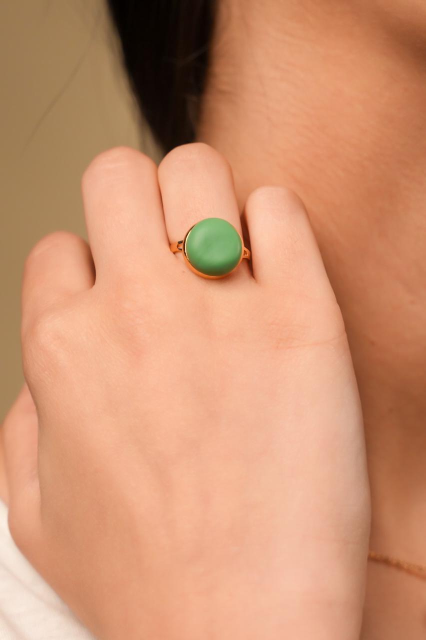 Pastel Green Handmade Polymer Clay Ring