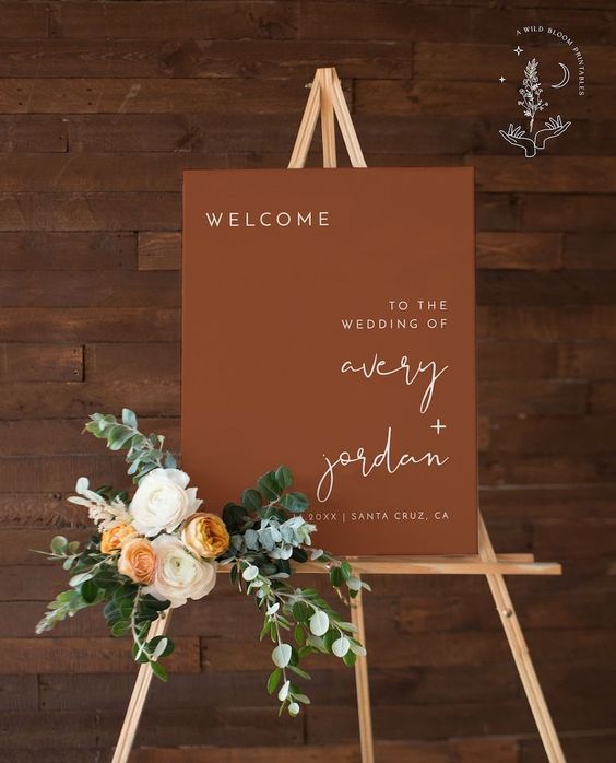 Colored Wedding Welcome Sign