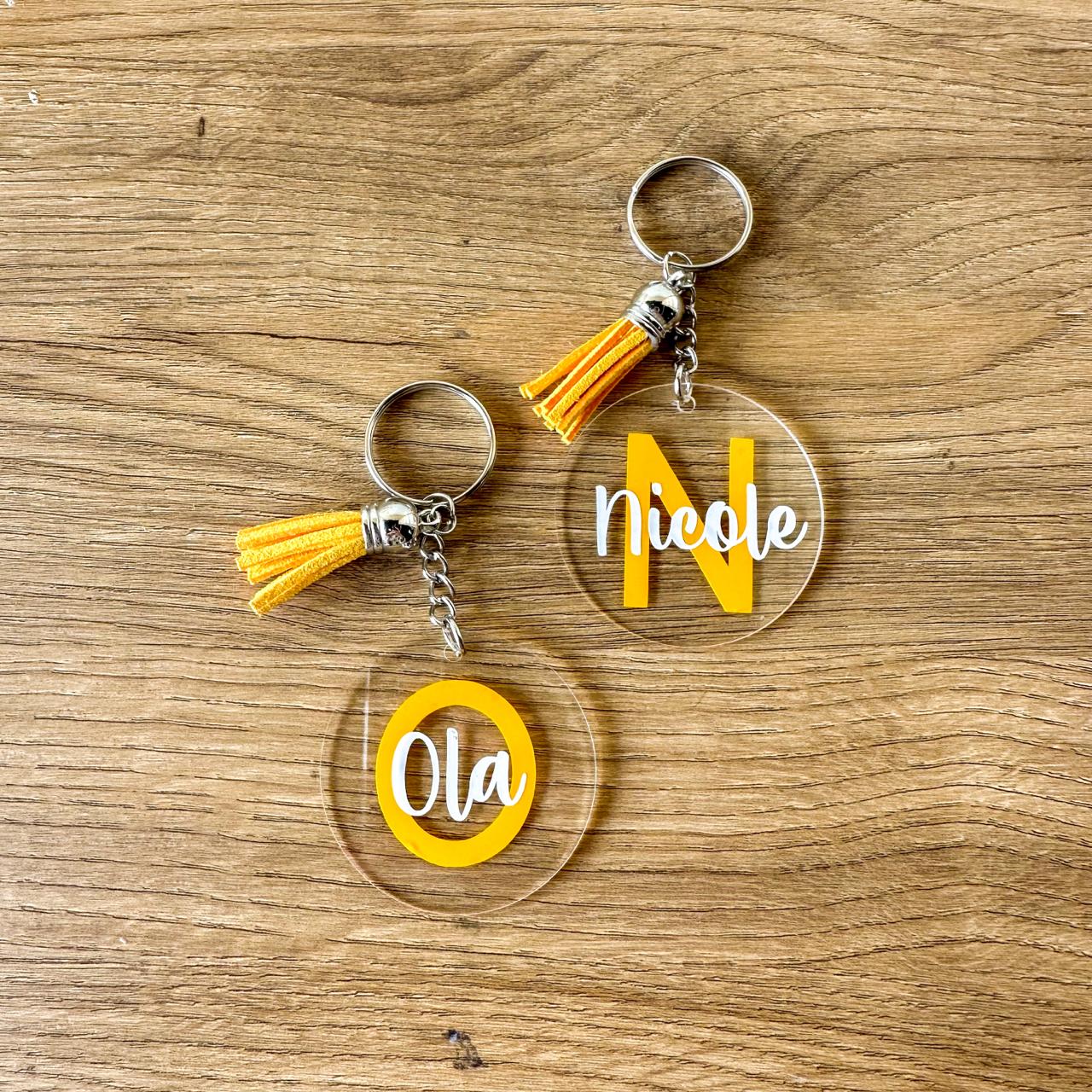 Custom Name & Initial Acrylic Keychain